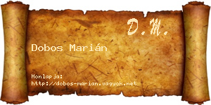 Dobos Marián névjegykártya